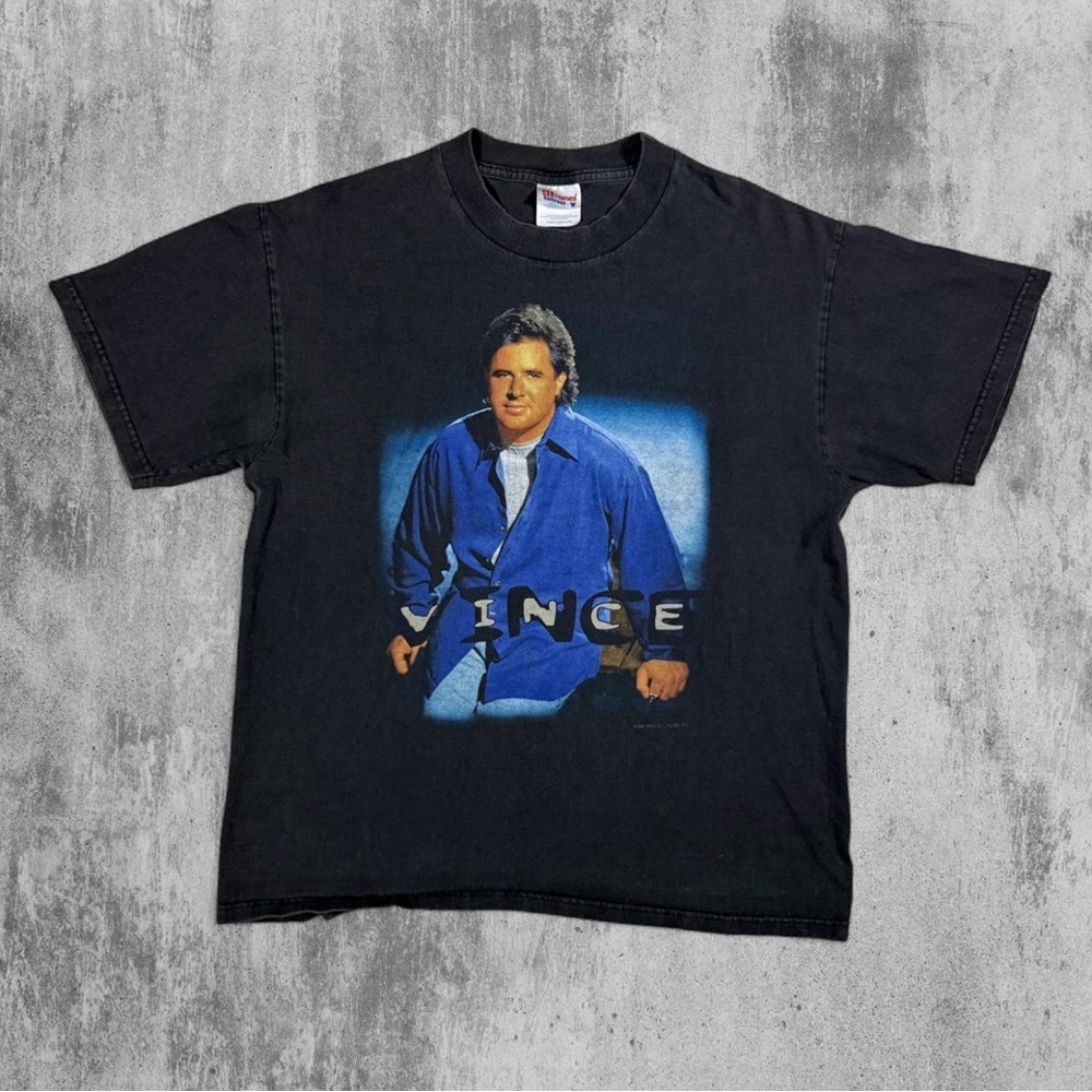 Vintage 1999 Hanes Vince Gill Concert Tour Black T-Shirt Men's Large